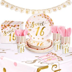 Rose Gold Sweet 16 Birthday Decorations Wholesale For Girls