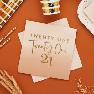 Gold Foil Twenty One Paper Napkins Factory Wholesale