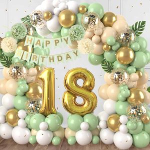 18th Birthday Decorations Sage Green Milestone Birthday Supplies Manufacturer
