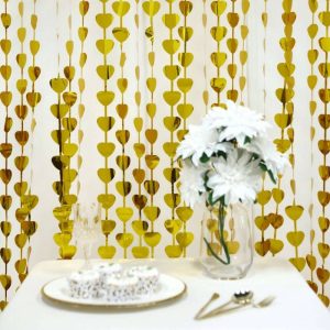 Custom Gold Heart Foil Fringe Door Window Curtain Party Backdrop Supplier