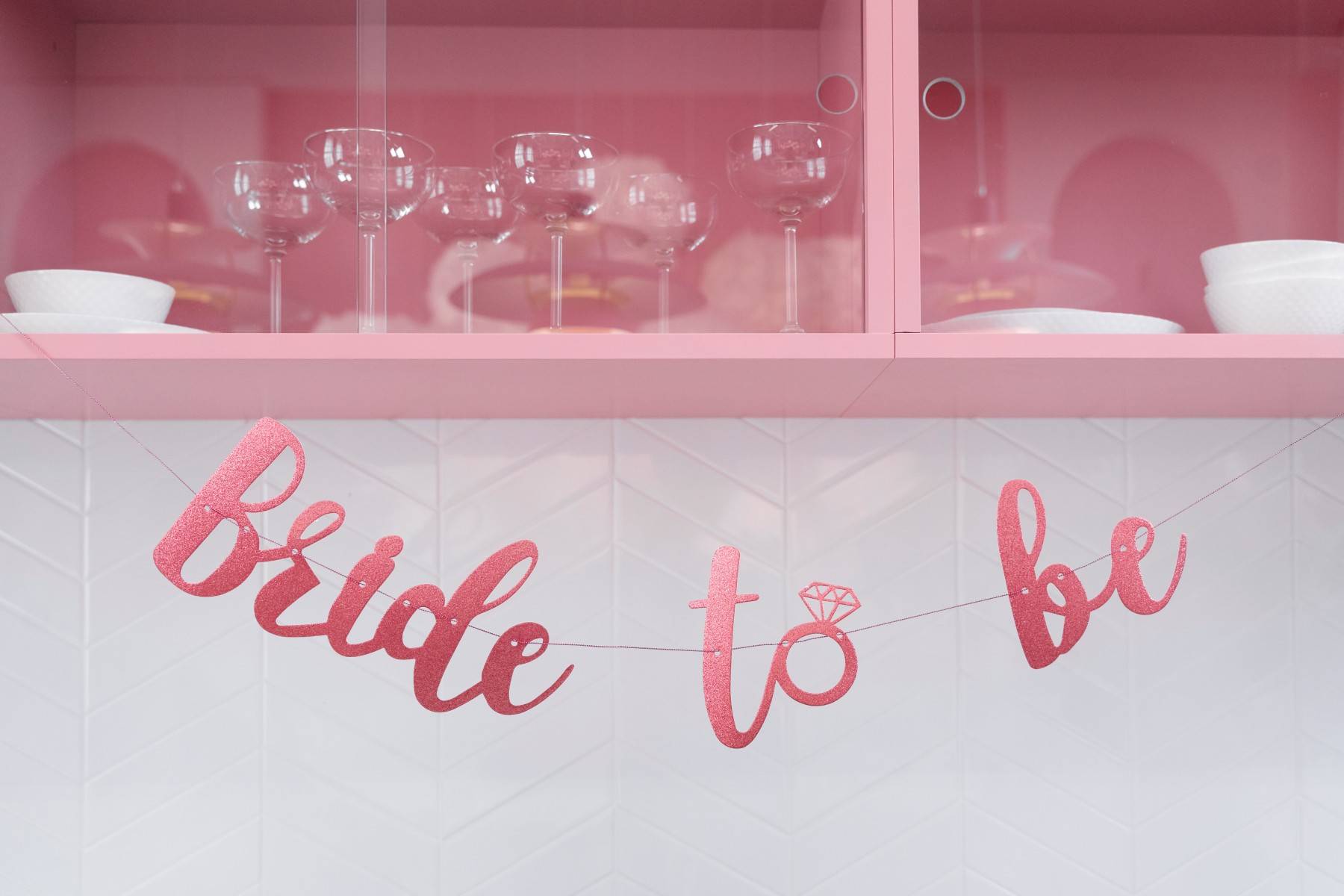 pink bride be accessory bridal shower party banner