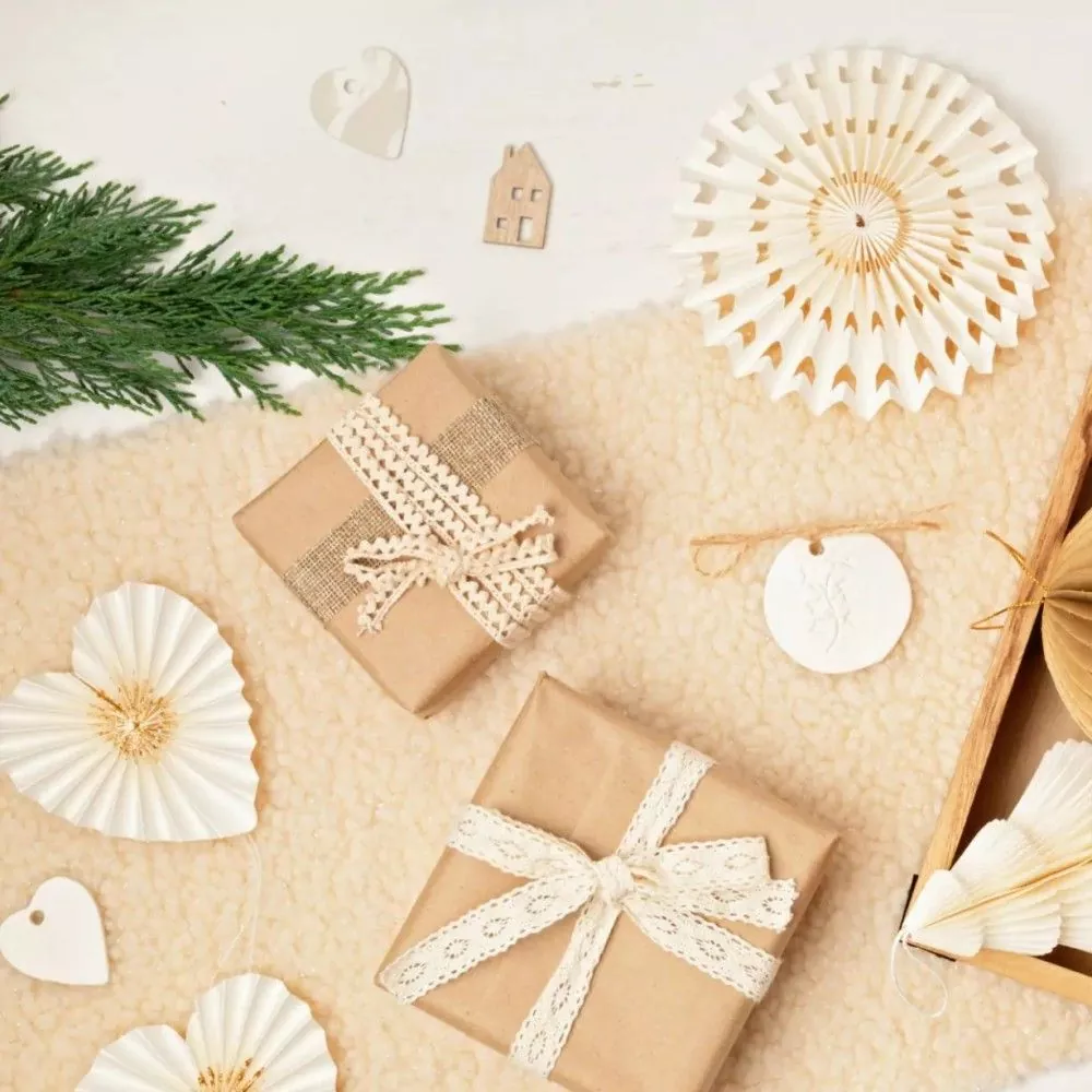 scandinavian christmas paper honeycomb ornaments