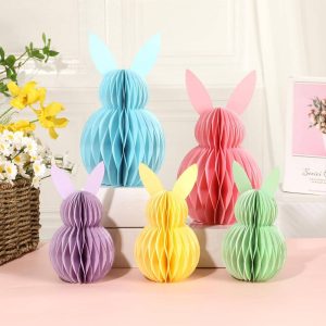 Sunbeauty Maker Easter Bunny Paper Honeycomb Home Centerpieces