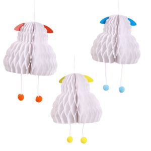 Sunbeauty Manufactory Hanging Easter Honeycomb Paper Sheep Decor