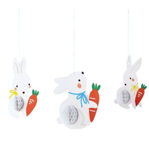 Private Label Paper Honeycomb Easter Bunnies Standing For Hanging