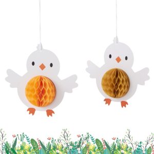 High Quality Easter Paper Honeycomb Chick Hanging Decoration
