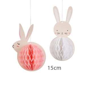 Sunbeauty Leading Expert Bunny Paper Honeycomb Ball Hanging Decoration