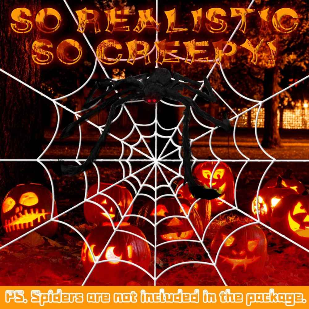 5ft White Fake Spider Web-07