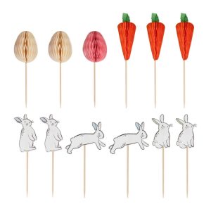 Easter Bunny Carrot Egg Cupcake Toppers Wholesale Factory