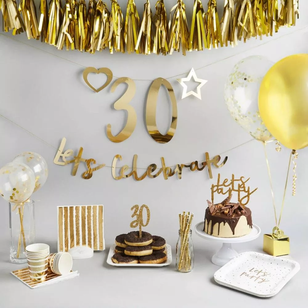 Gold Branded Milestone Birthday Banner