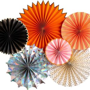 Happy Haunting Halloween Party Fans – Set of 6 Decorations Wholesale