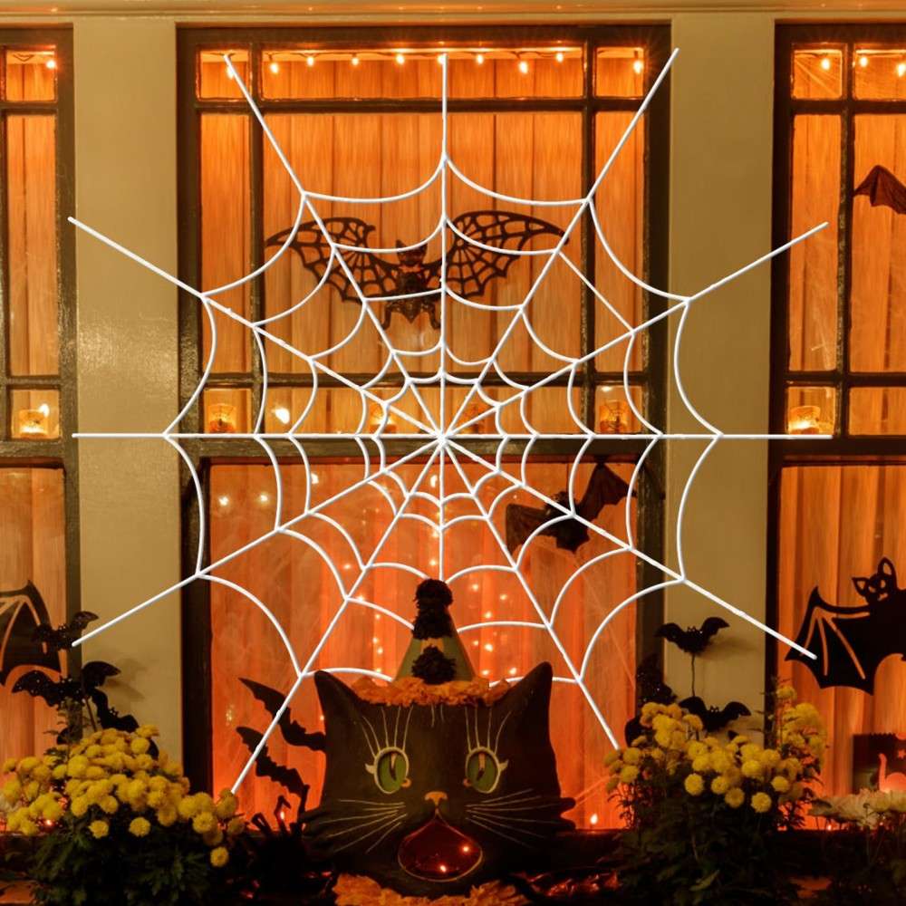 SKU-02-5ft White Fake Spider Web