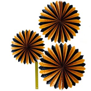 Vintage Halloween Tissue Fans – Oversized Black & Orange Decorations Wholesale