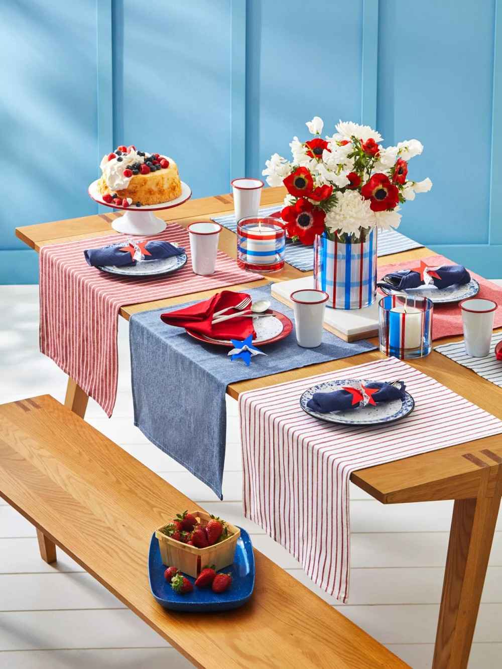 Vintage Stars and Stripes Party fourth of july themed table spread