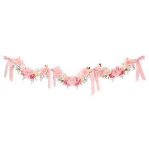 Light Pink Crepe Paper Flowers And Bows Garlands Factory Wholesale