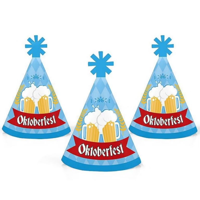 Big Dot of Happiness Oktoberfest - Mini Cone Beer Festival Hats - Small Little Party Hats - Set of 8, 7 of 9 (1)