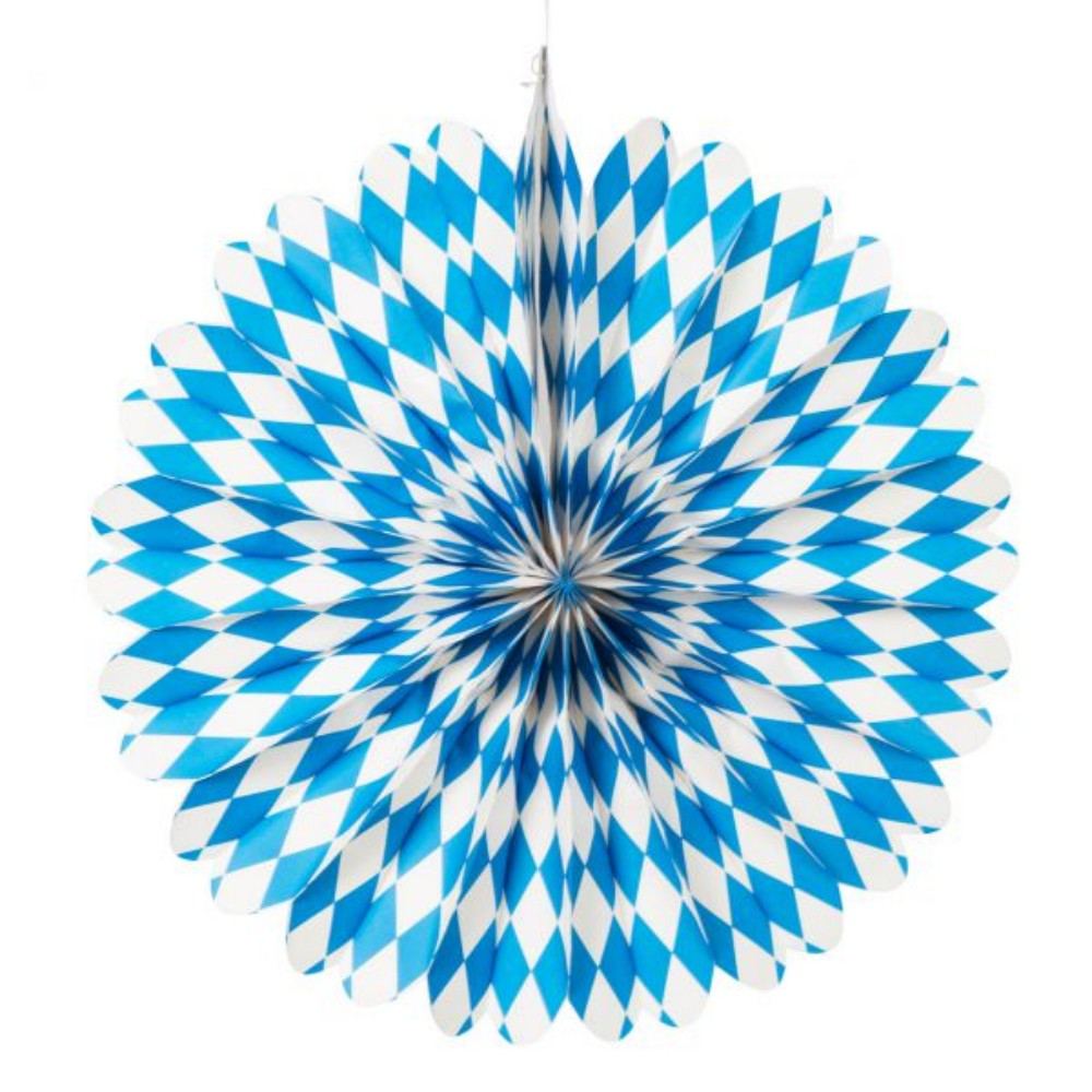 Deko-Fächer Bayern Oktoberfest, weiß-blau