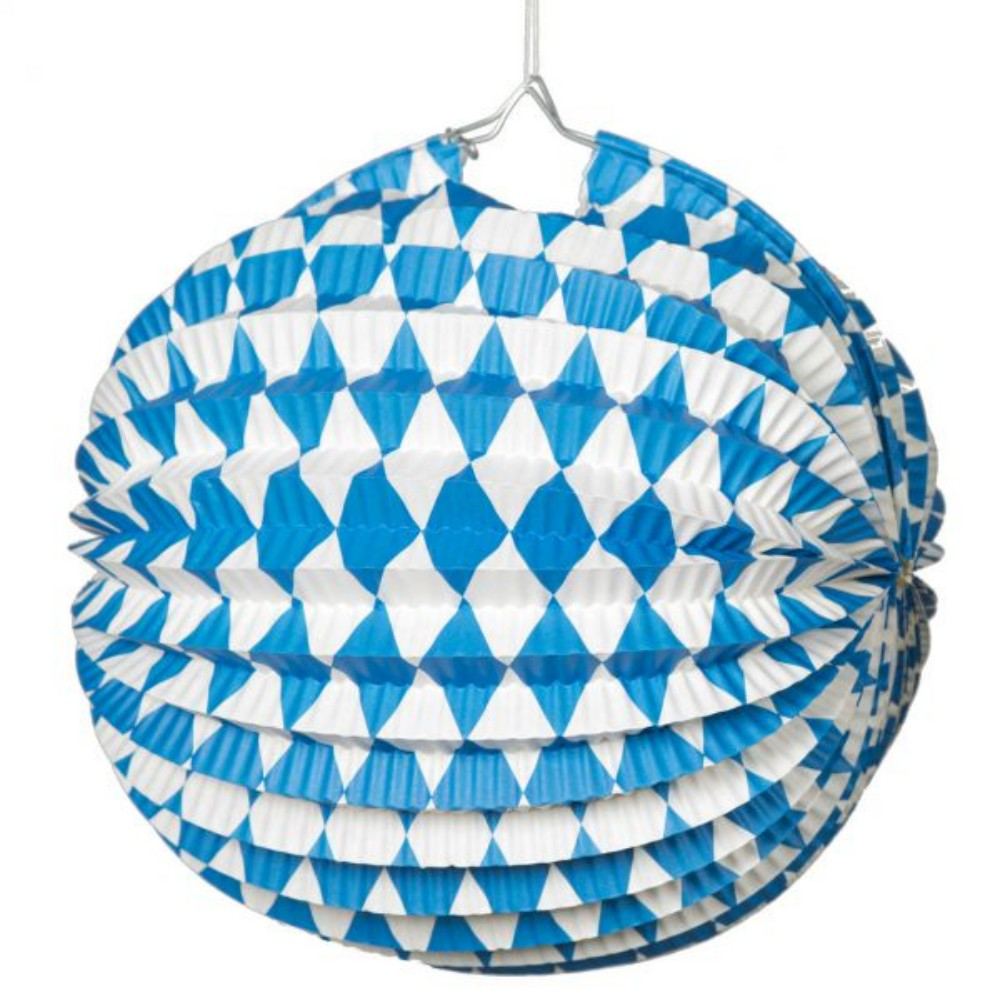 Lampion Bayern Oktoberfest, weiß-blau