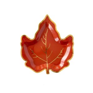 Maple Leaf Shaped Thanksgiving Plates 7" Custom 8Pack Bulk Tableware