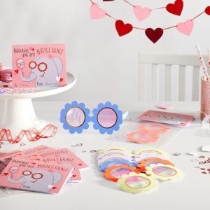 You Brighten My Day Valentine Cards – Set of 8 Classroom Gift Pack Bulk