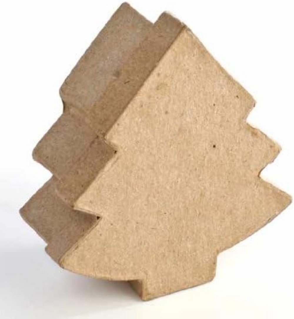 Factory Direct Craft Paper Mache Christmas Tree Box-(12 Pieces) These Papier Mache Tree Boxes With Lids are Easy to Decorate for the Holiday Season (1)