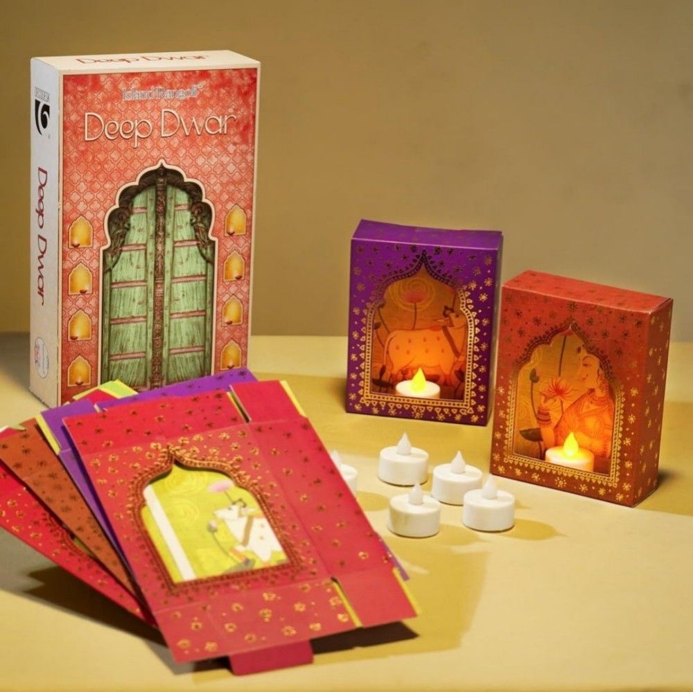 Island Rangoli Paper Deep Dwar (Pack Of 6) _ Home Decor _ Diwali Decoration_ Festive Decor _ Wall Decor _ Traditional Jharokha Box _ Diy Craft _ 18L x 7W cm (5)