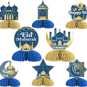 OEM Eid Mubarak Honeycomb Table Centerpieces 8pcs Factory Direct Supplier