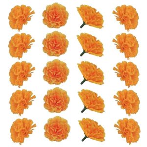Silk Marigold Flower Heads Bulk OEM Artificial Marigold Wreath Garland Supplier