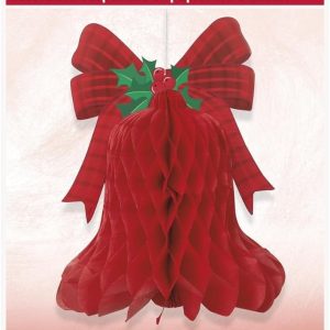 Red Bell Christmas Honeycomb Hanging Decoration 15 2