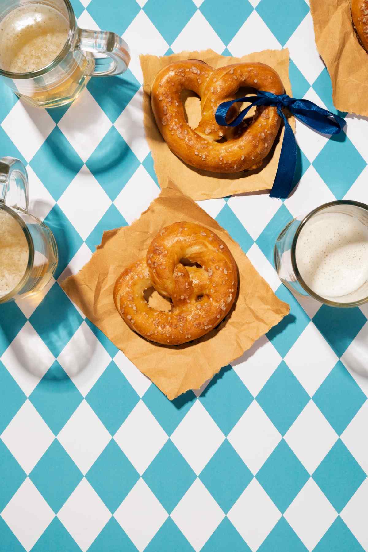 oktoberfest arrangement with delicious pretzel
