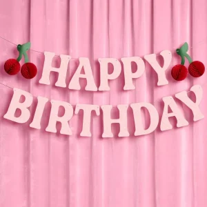 Cherry Birthday Banner Customized Hanging Party Decor for Wholesale Use