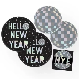 Disco New Year Plates and Napkins Branded Party Tableware for Events