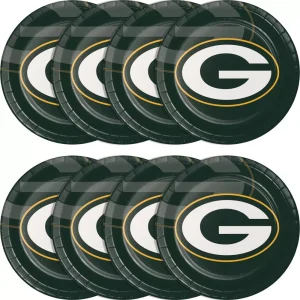 Green Bay Packers Plate and Napkin Kit Branded NFL Tableware Bulk Set