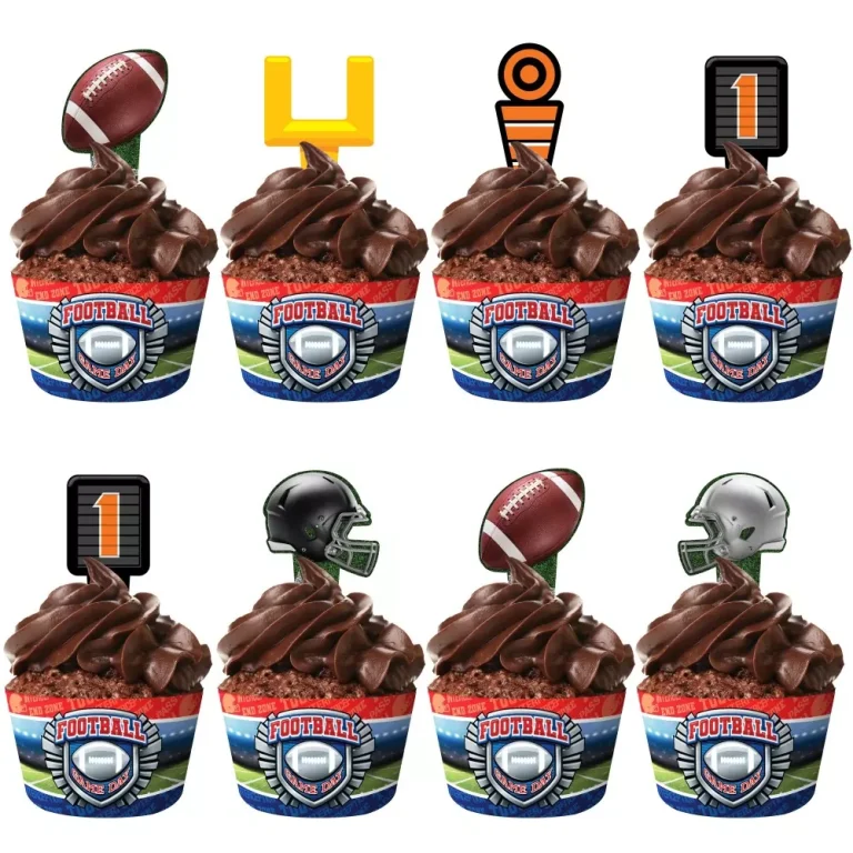 Personalized Football Cupcake Toppers (1)