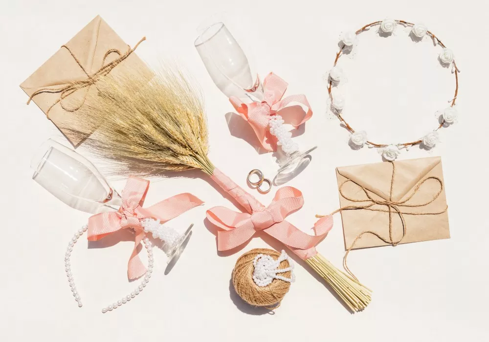 beautiful wedding party supplies composition