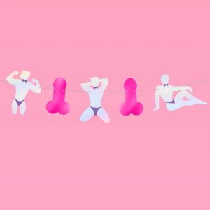 Professional Kit of Sorry Mom Banner Iridescent Pink Foil Bachelorette Supplies