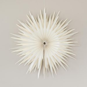 Custom FSC-certified Paper Hanging Star Ornament Off White