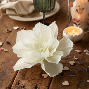 Crepe paper flowers Paper. 12 x 1 2 cm. 3 pcs. Off White 1