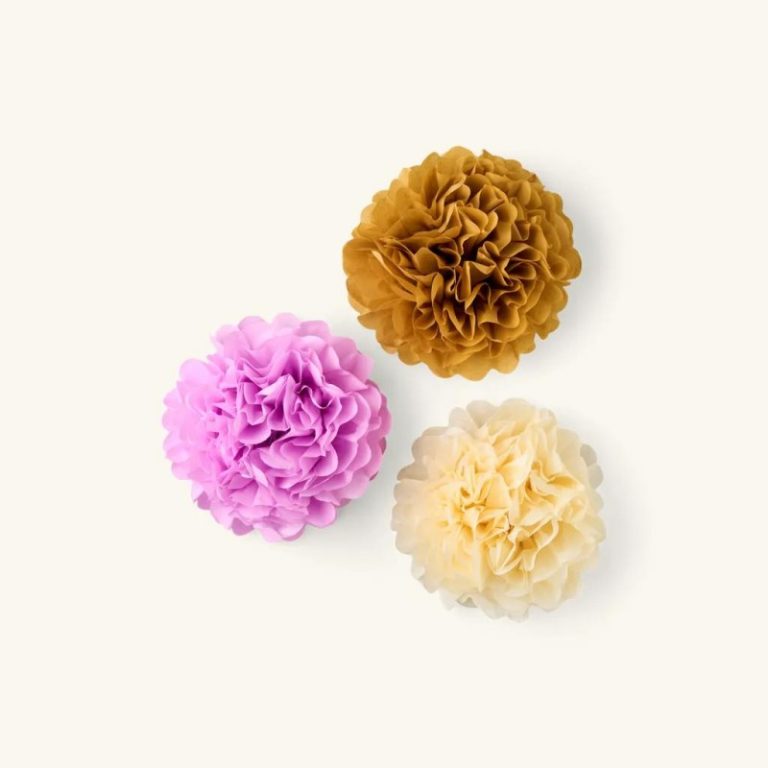 Flower pom poms _ Paper. 20 cm. 3 pcs