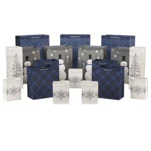Supplier Assorted Blue and Silver Gift Bags Bulk Packaging