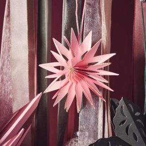 Hanging star O10 Paper. O10 cm. Rose 2