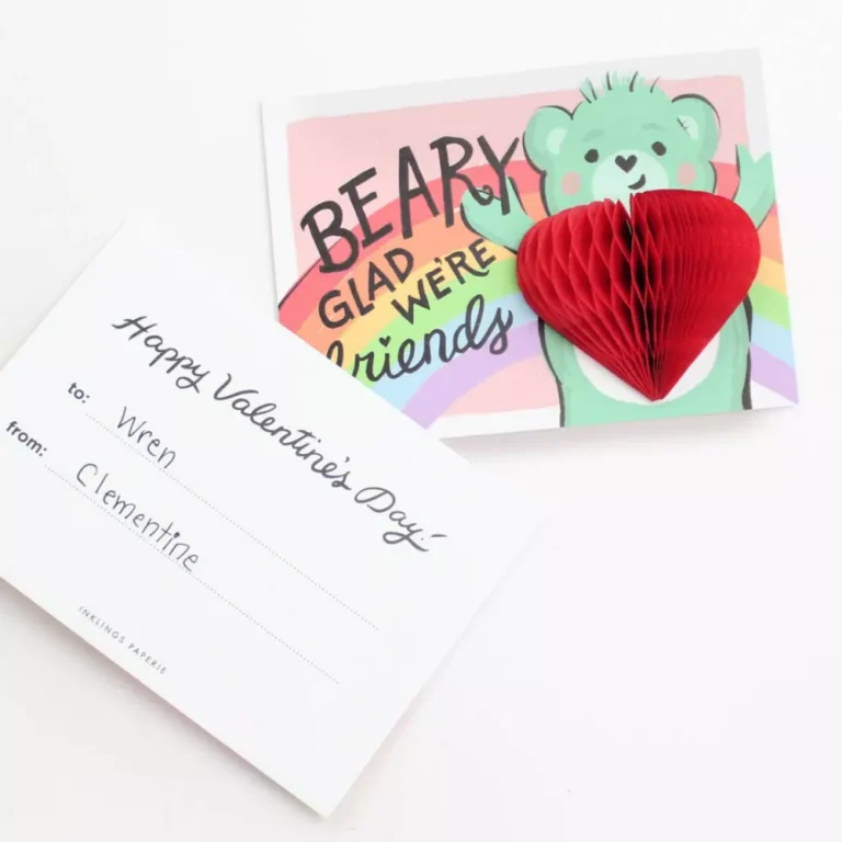 Inklings Paperie - 18pk Pop-up Valentines - Bear_yy (1)