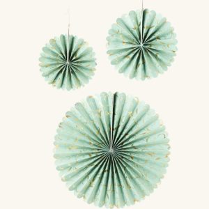 Custom Sage Green Gold Paper Party Fans Factory