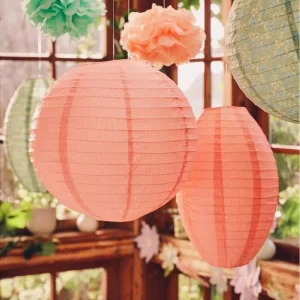 Rice paper lanterns Paper. O20 cm. 2 pcs. Brick Red 1