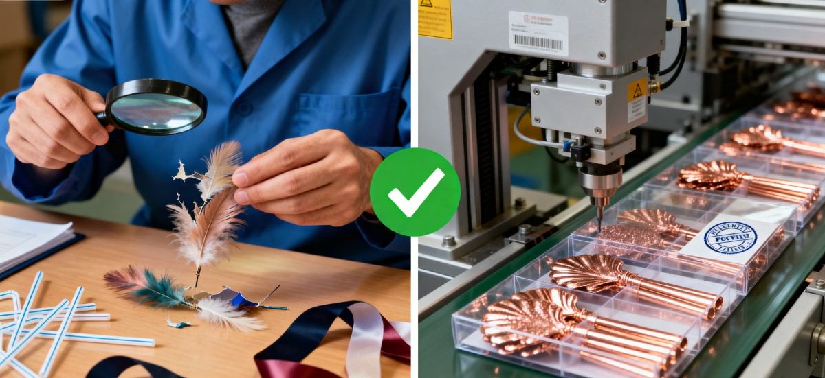 Visualization of the inspection process for party supplies,