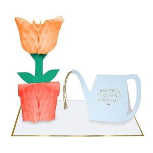 Private label Flower Paper Honeycomb Pop Up Card Happy Birthday Message Celebration