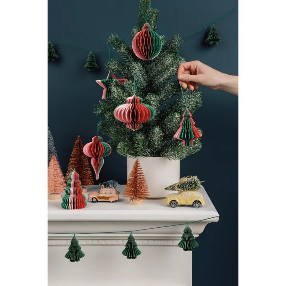Orb Honeycomb Paper Christmas Tree Ornament (2)