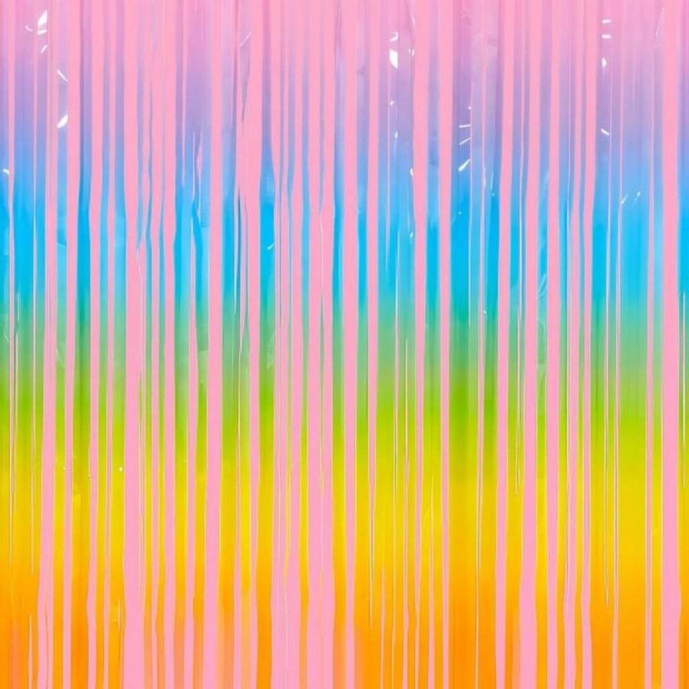 Pastel Party Curtain - rainbow foil curtain