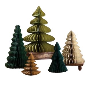High Quality Wholesale Set of Five Paper Accordion Christmas Trees