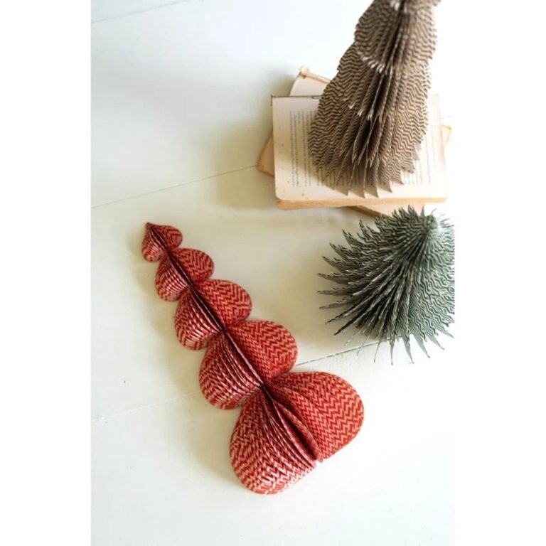 Set of Three Printed Paper Accordion Christmas Trees (2)